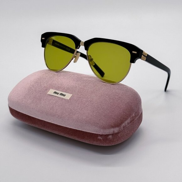 NEW MIU MIU SMU 09Z 1AB07O BLACK GREEN WOMEN SUNGLASSES MU09ZS 1AB07O MIU MIU main image 9